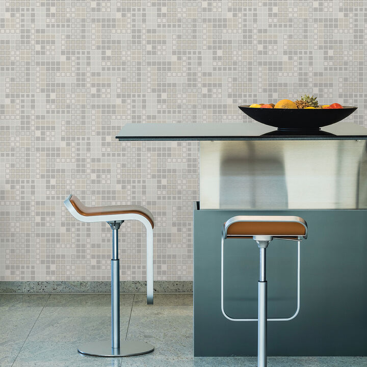 Bantry Light Grey Geometric Wallpaper (Set of 2)