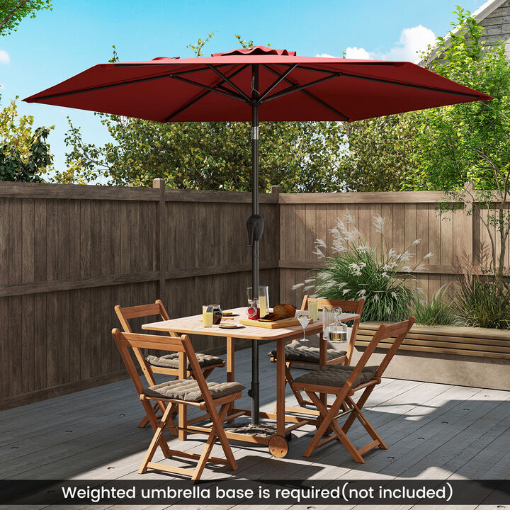Outdoor Patio Heavy Duty Market Umbrella with Push Button Tilt