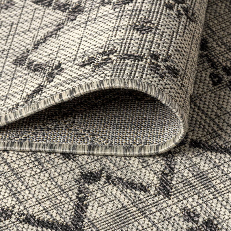 Ourika Moroccan Geometric Textured Weave Square Indoor/Outdoor Area Rug