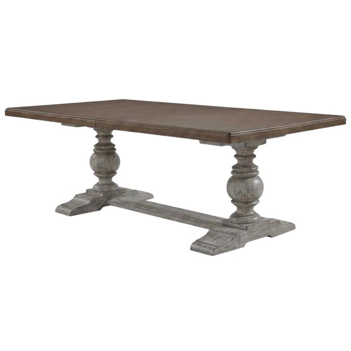 Liberty Furniture River Place River Place 5 Piece Trestle Table Set - Riverstone Gray & Tobacco
