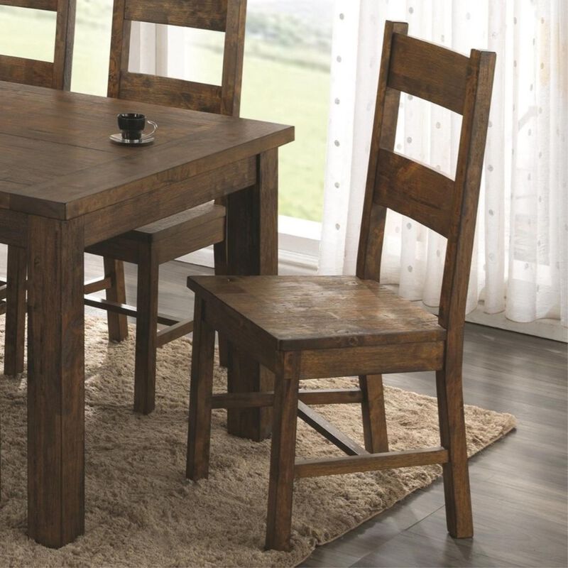 Chambr Armless Wooden Dining Side Chair, Rustic Golden Brown, Set of 2 image number 1