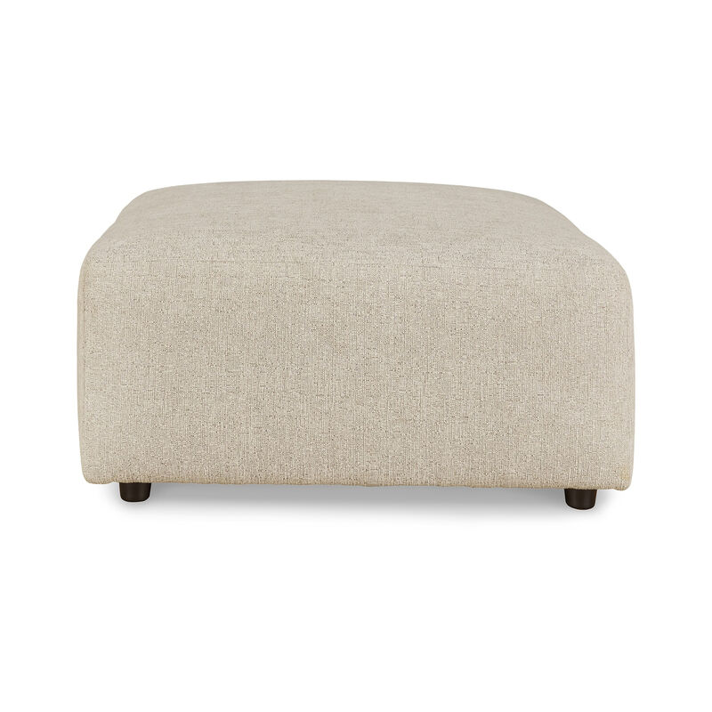 Felo Square Accent Ottoman, 39 Inch Modern Beige Polyester Cushioned