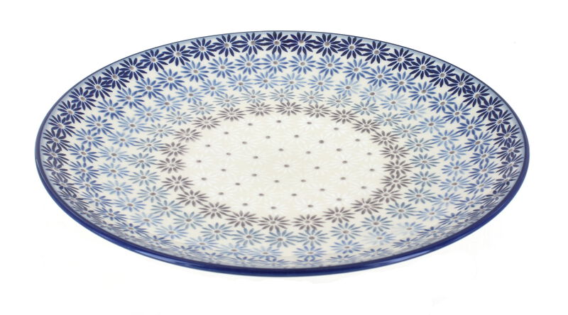 Blue Rose Polish Pottery Dots Dinner Plate