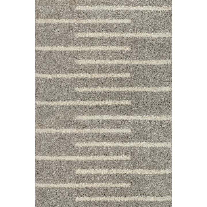 Alaro Berber Stripe Shag Gray/Ivory Rug