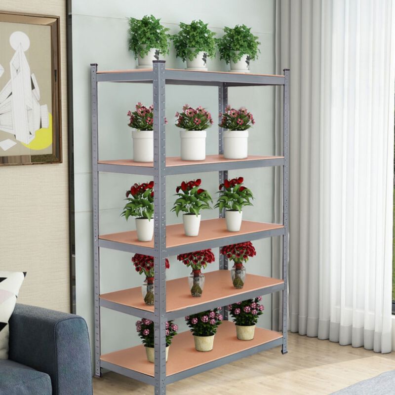 71 inch Heavy Duty Steel Adjustable 5 Level Storage Shelves image number 2