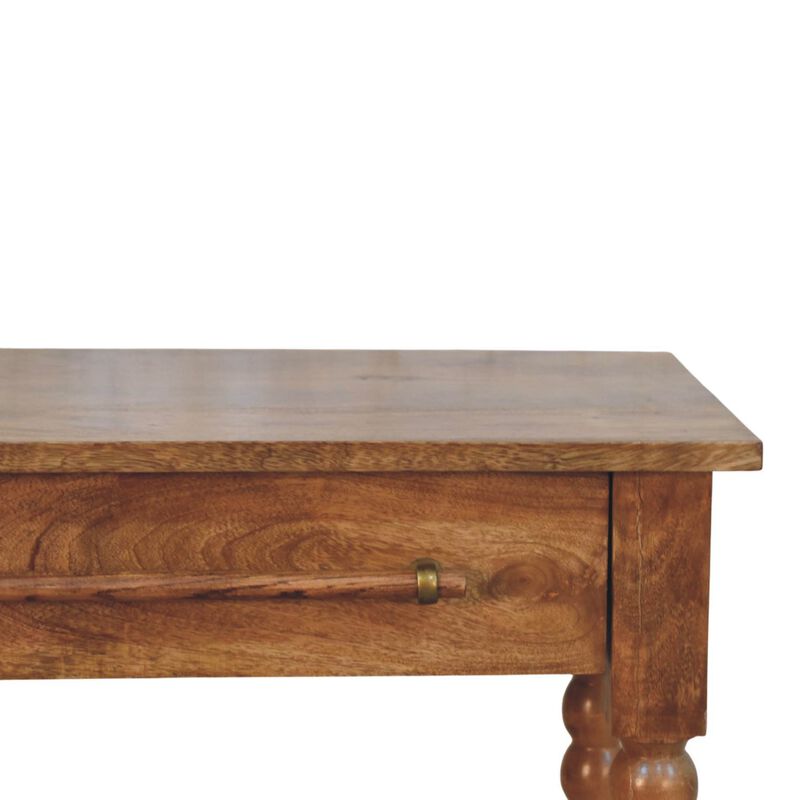 Artisan Furniture Solid Wood Spindle Woven Console, Brown image number 4