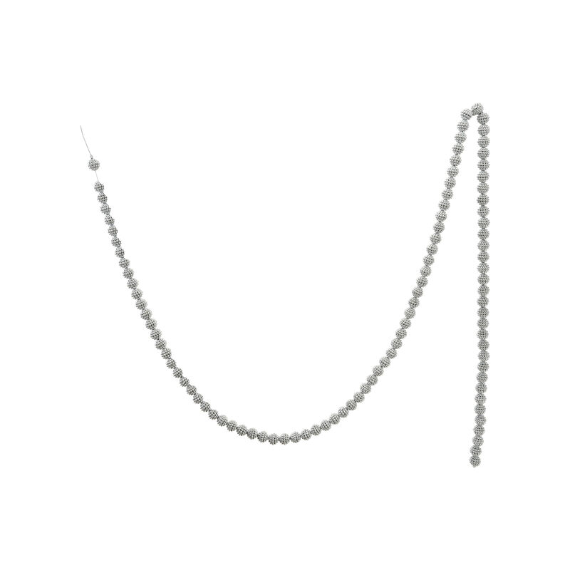 Silver Beaded Ball Garland in Gleaming ABS image number 0