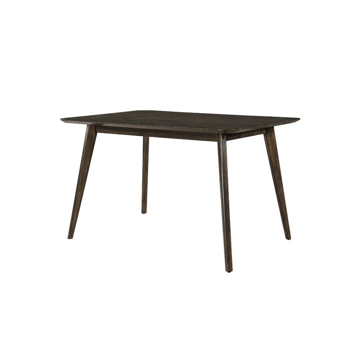 Roxy Counter Height Table, 60 Inch Rectangular Top, Walnut Brown Wood