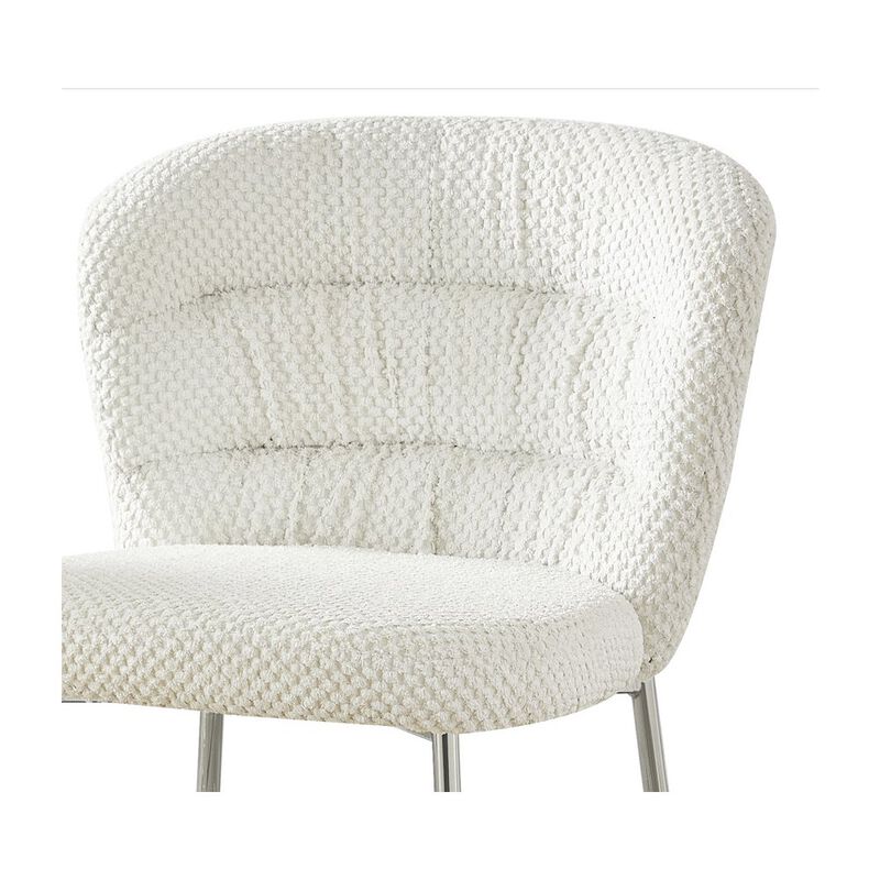 Best Quality Furniture Cream With Chrome Base Counter-Height Chair, Set Of 2