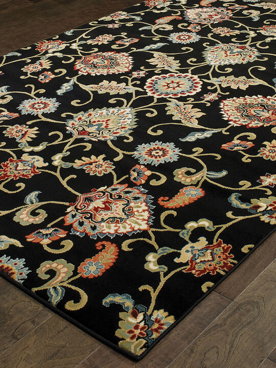 Kashan 7'10" x 10'10" Black Rug