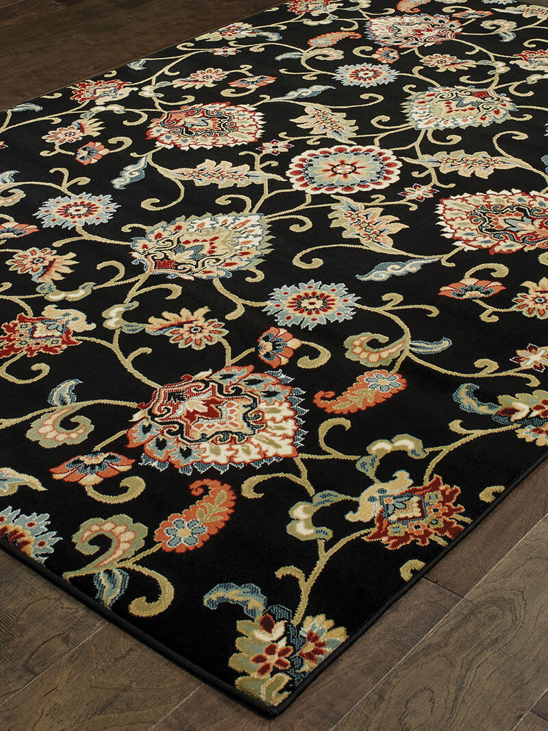 Kashan 7'10" x 10'10" Black Rug image number 1