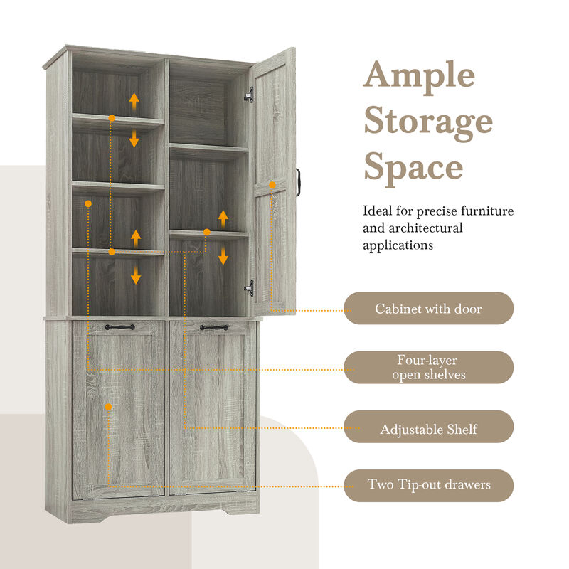 Merax Bathroom Storage Cabinet with Doors and Drawers