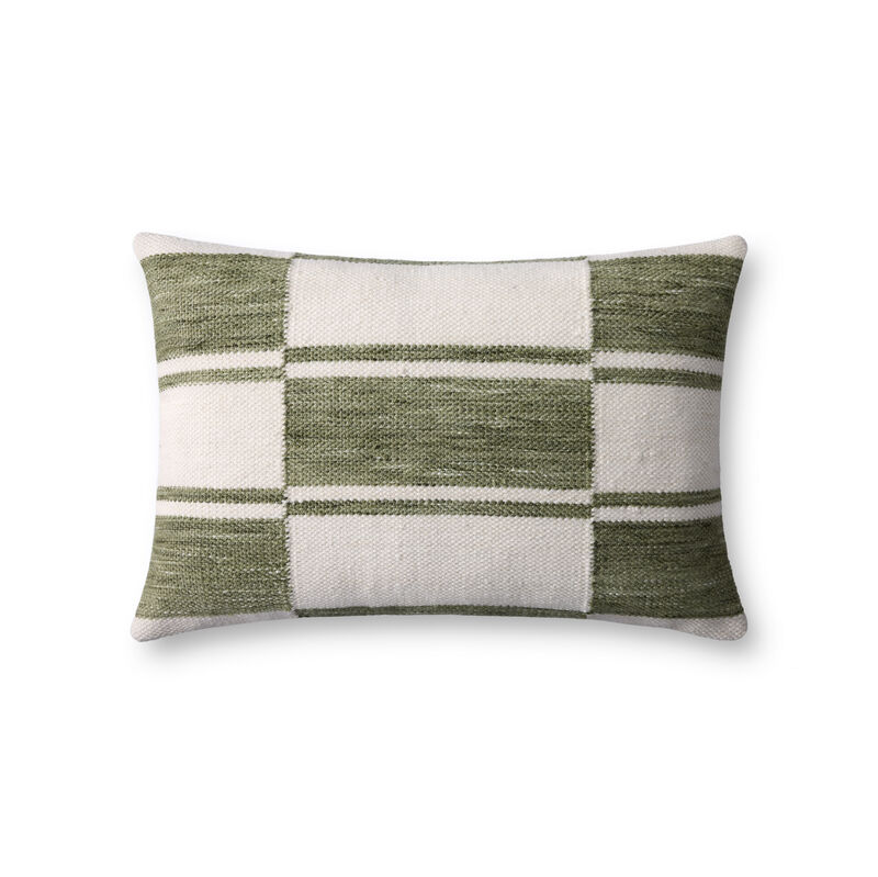 PLL0139 Ivory/Green 16''x26'' Cover w/Down Pillow image number 0