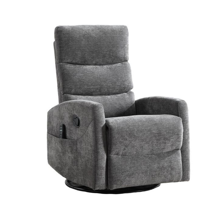Faux Leather Manual Recliner Chair Swivel Rocker Recliner with Heat & Massage