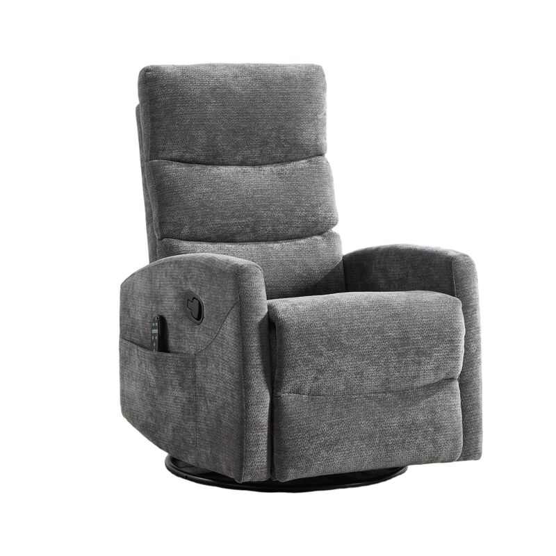 Faux Leather Manual Recliner Chair Swivel Rocker Recliner with Heat & Massage image number 0