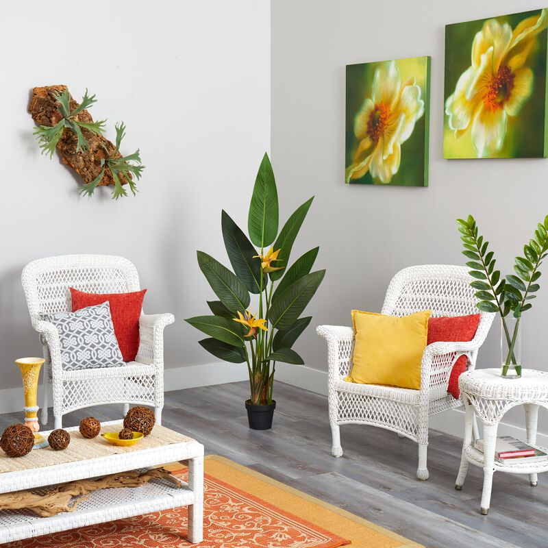 Hivvago 4.5" Bird of Paradise Artificial Plant (Real Touch)