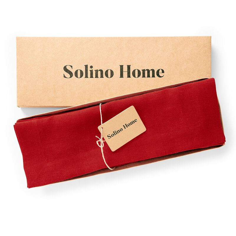 Solino Home Sonoma 100% Linen Placemats &ndash; Set of 6, 14 x 19 in, Machine Washable, Holiday and Everyday Dining