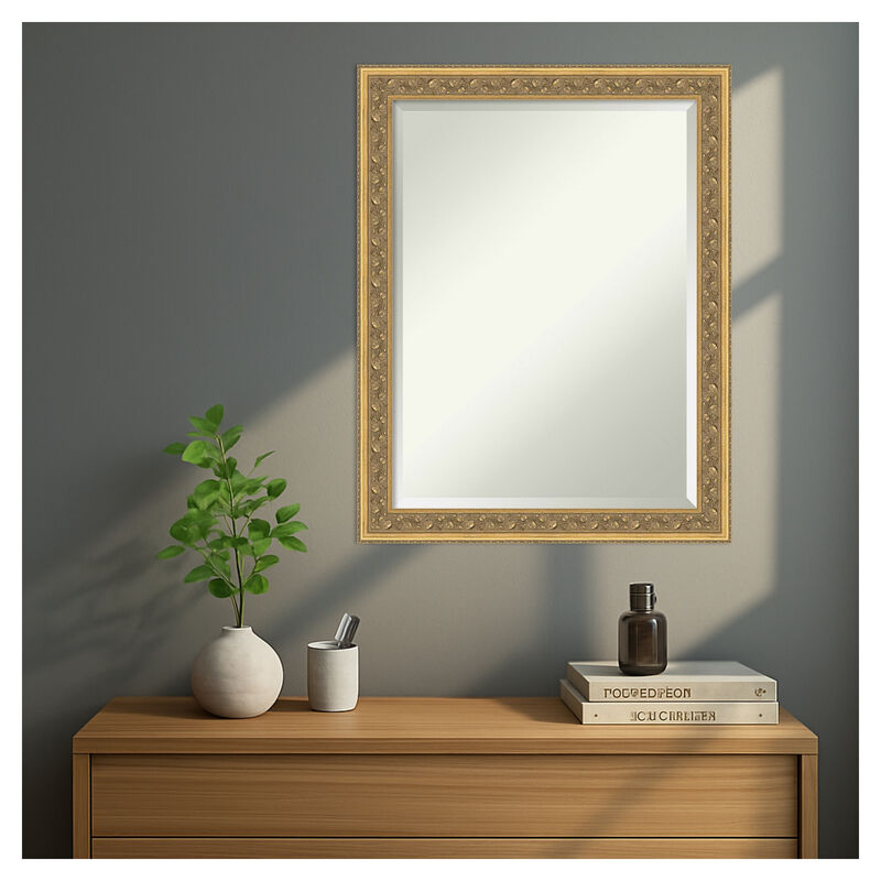Carter Dark Gold Beveled Wood Framed Wall Mirror