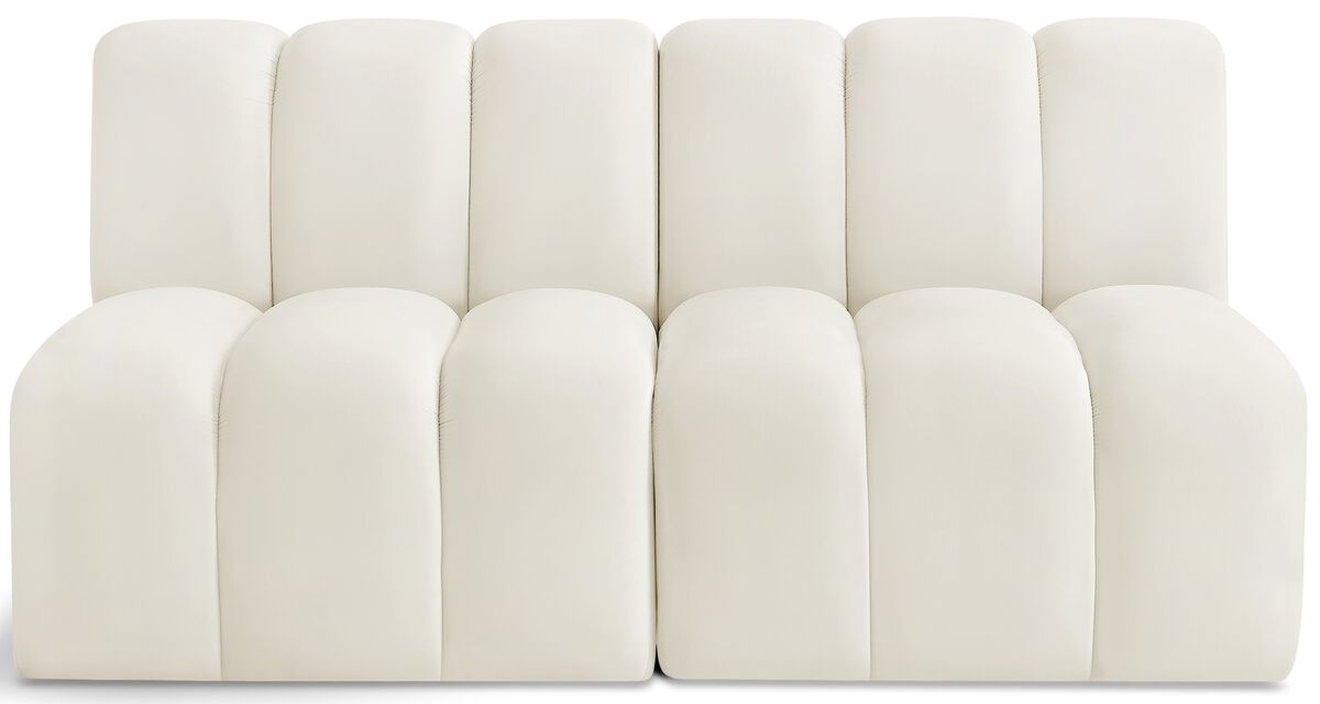 Meridian Furniture Arc Cream Velvet Modular Sofa