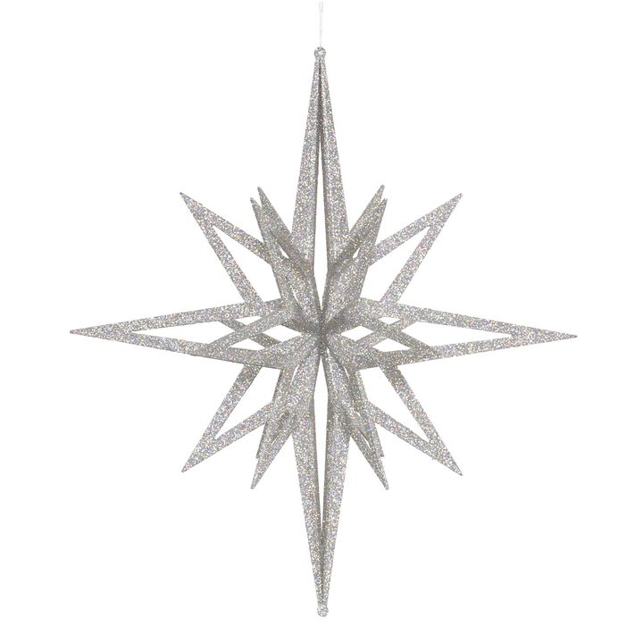 Vickerman 24" Silver 3D Glitter Star