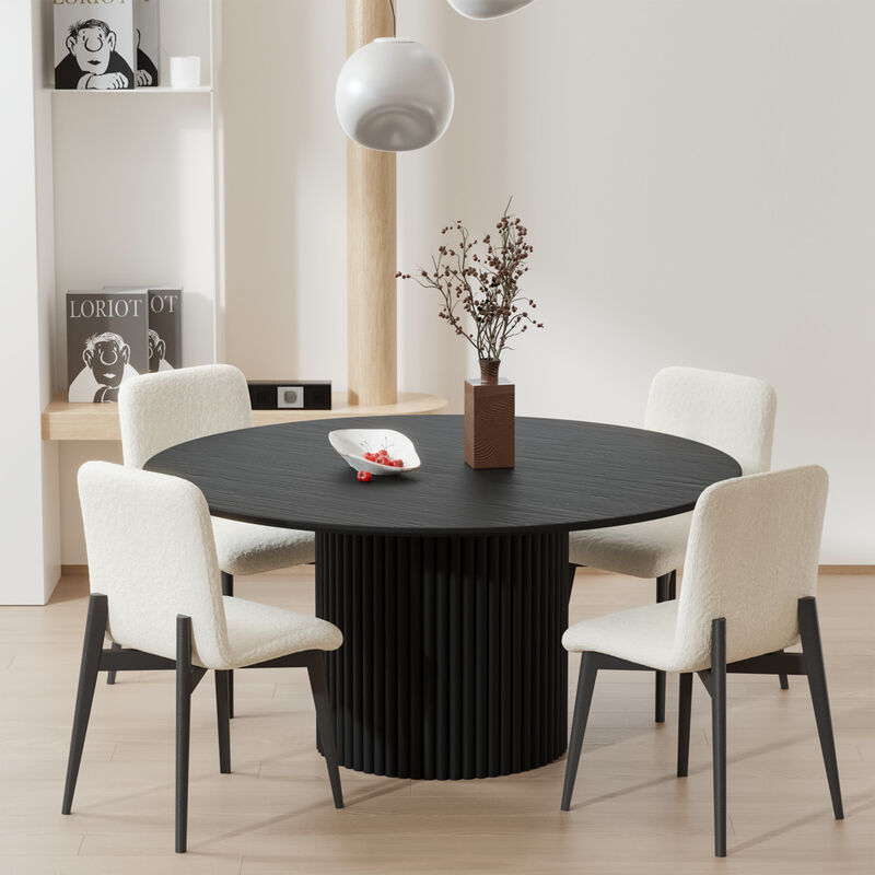 Bethea Upholstered Modern Dining Chairs with Black Leg (Set of 2)