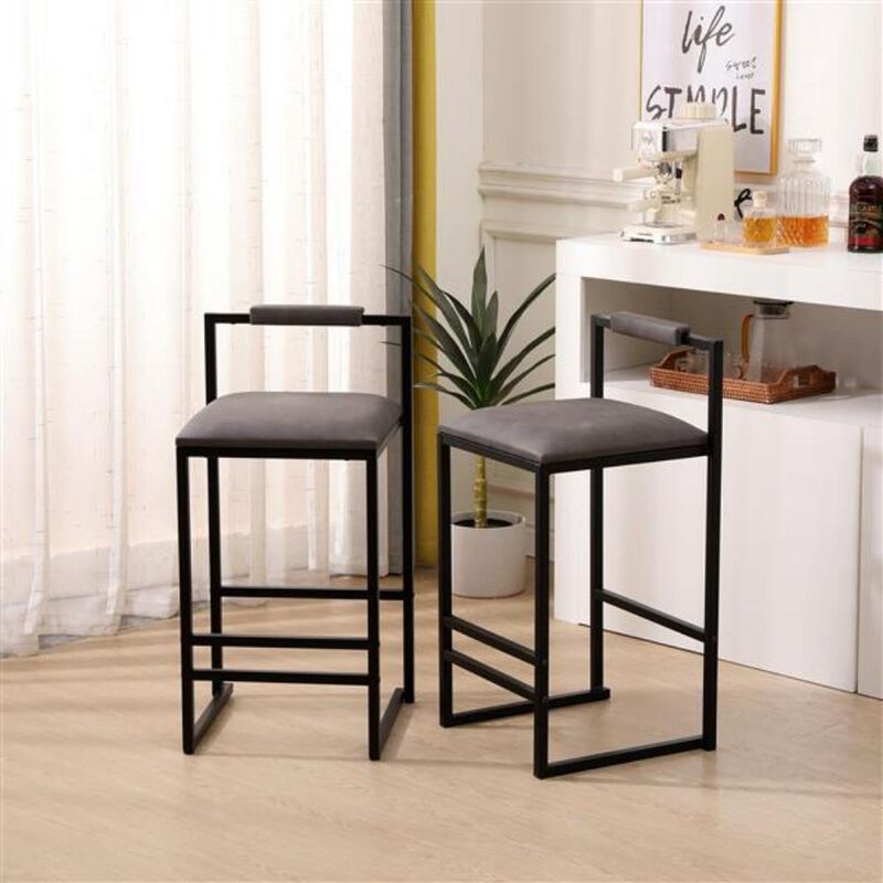 Set of 2 Counter Height Barstools Kitchen Island Stools with Backs for Comfort & Style