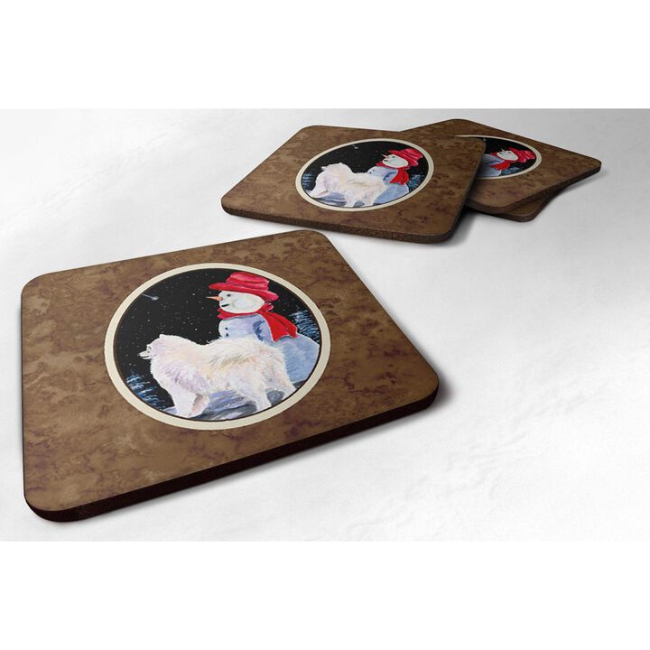 Caroline's Treasures SS8572FC Samoyed Foam Coasters (Set of 4), 3.5 H x 3.5 W, Multicolor