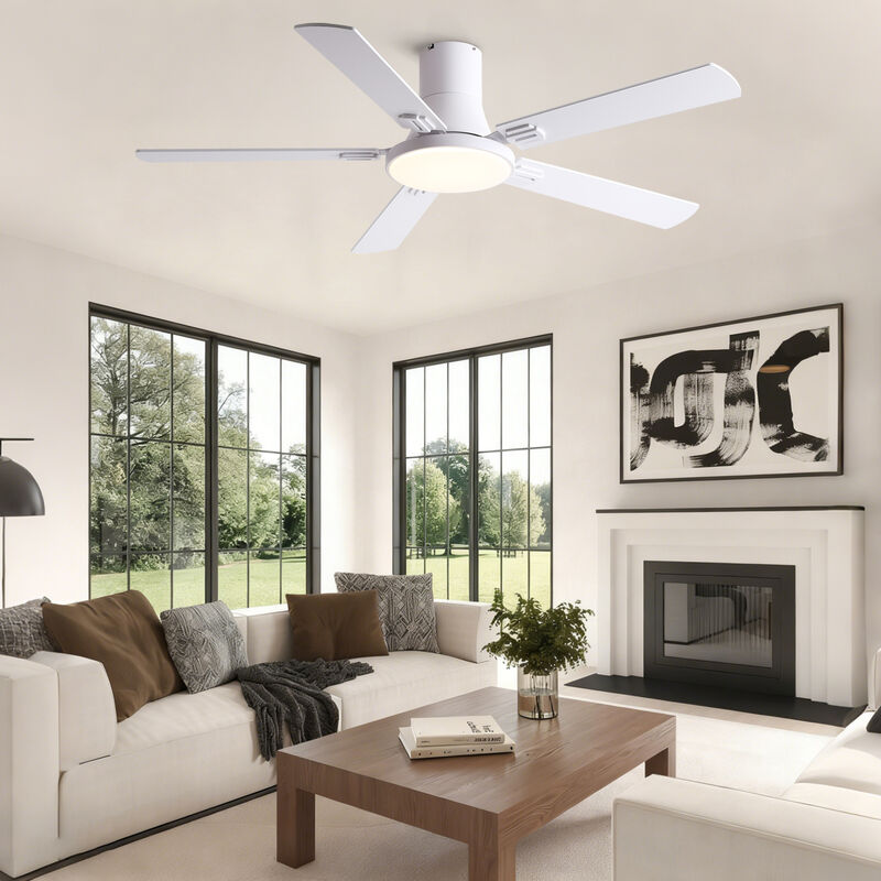 ELEMENT ACE Modern Minimalist Ceiling Fan with LED Light Kit and Remote Control for Energy Efficient Home Cooling image number 5