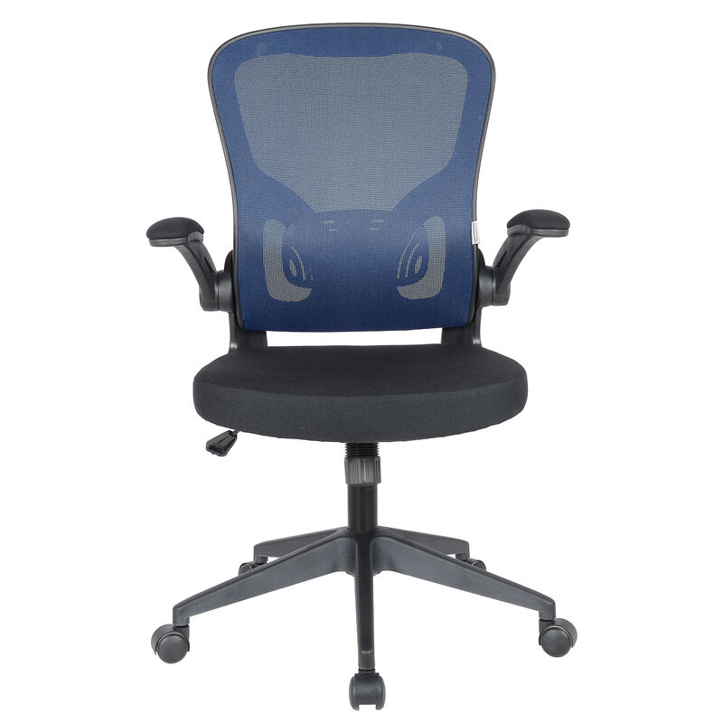 LeisureMod Mesh Office Swivel Desk Chair Modern Ergonomic Adjustable Height with Flip-Up Armrest and Breathable Back Newton Series