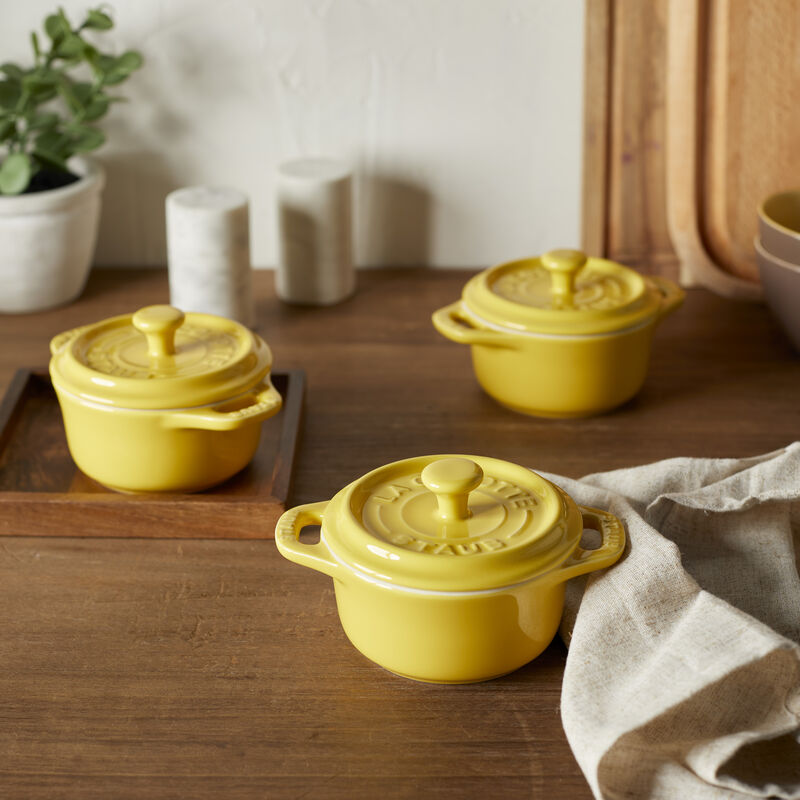 Staub Ceramic 3-pc Mini Round Cocotte Set