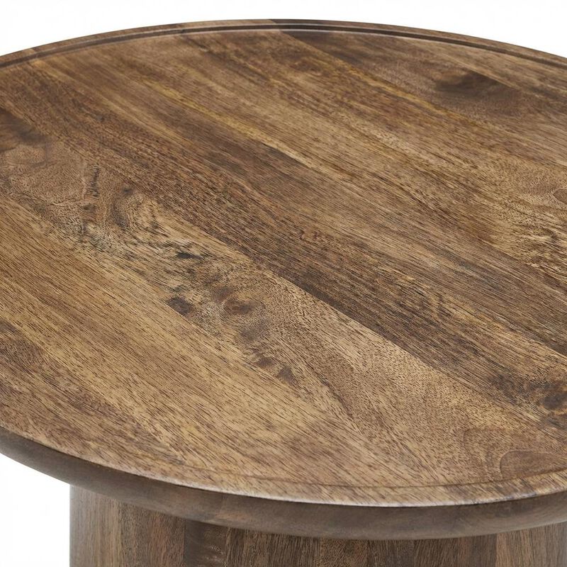 Round Wood Coffee Table with 17.5-inch Height and 30-inch Diameter image number 5