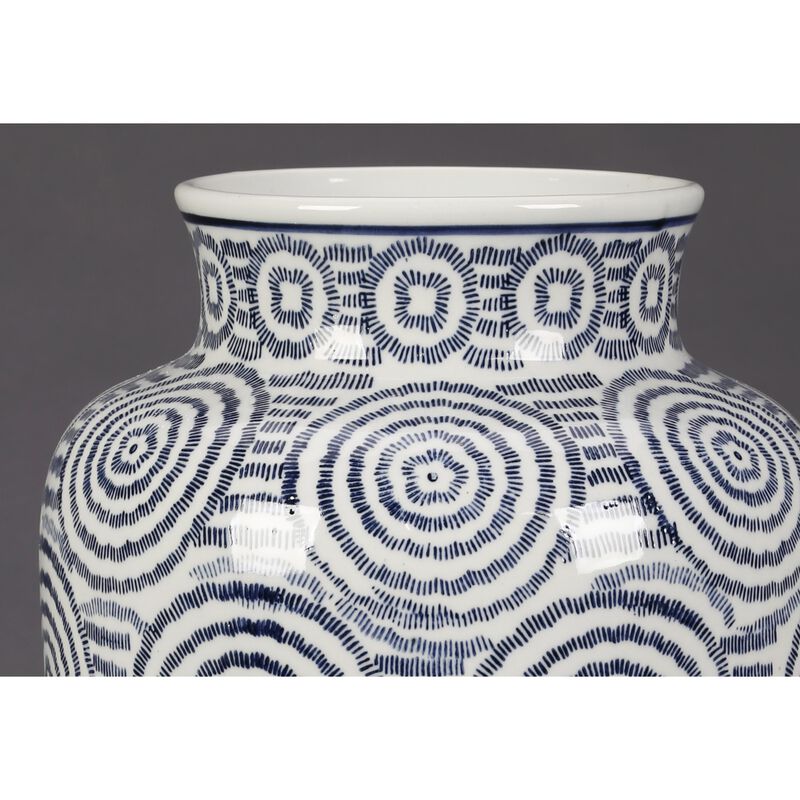 Aa Importing Blue And White Circles Porcelain Vase image number 2