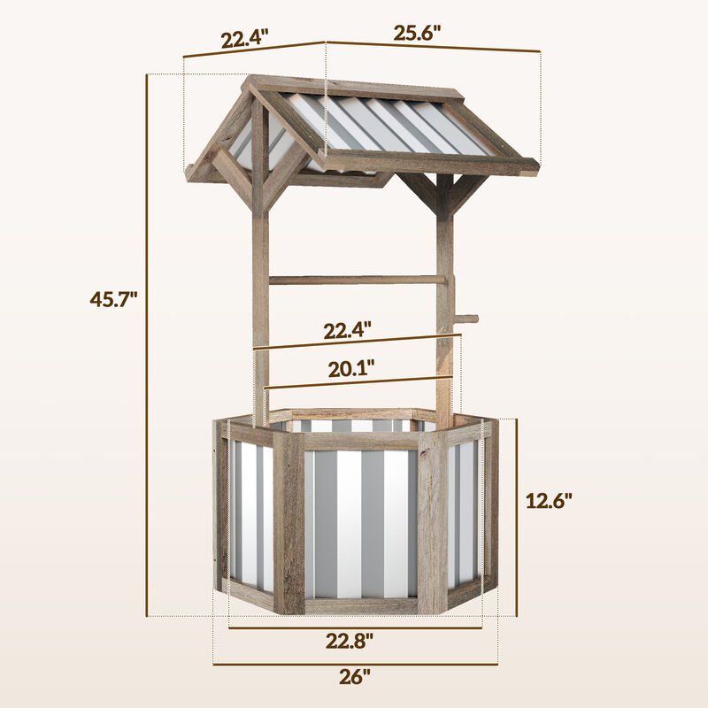 Hivvago Hexagonal Wooden Planter with Galvanized Canopy image number 2