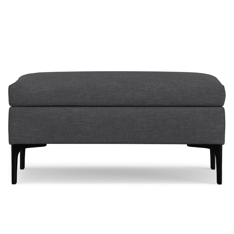 Rebecca 36 inch Wide Mid Century Rectangle Rectangular Coffee Table&nbsp;Storage Ottoman with Lift Up Lid in Slate Grey Polyester linen Look, Assembled image number 6