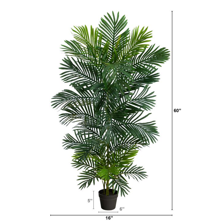 HomPlanti 5 Feet Areca Artificial Palm Tree UV Resistant (Indoor/Outdoor)