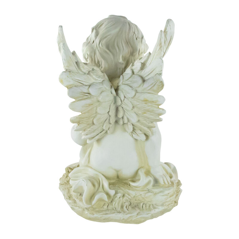 11.5" Cherub Angel with Book Outdoor Garden Statue image number 4