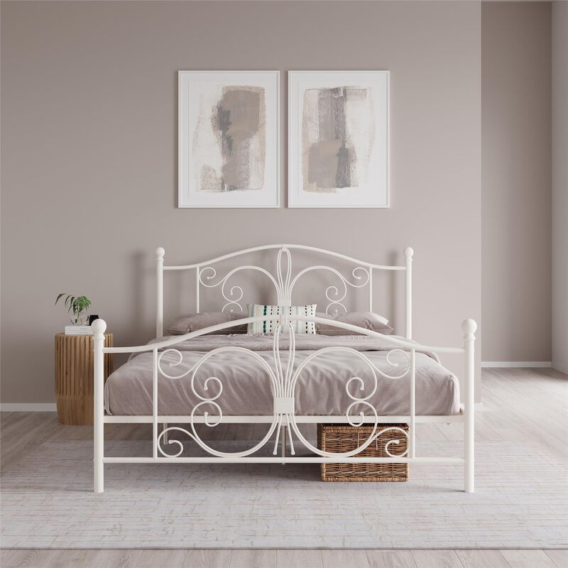 Atwater Living Bradford Metal Bed, White, Queen