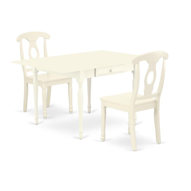 East West Furniture Dining Room Set Linen White