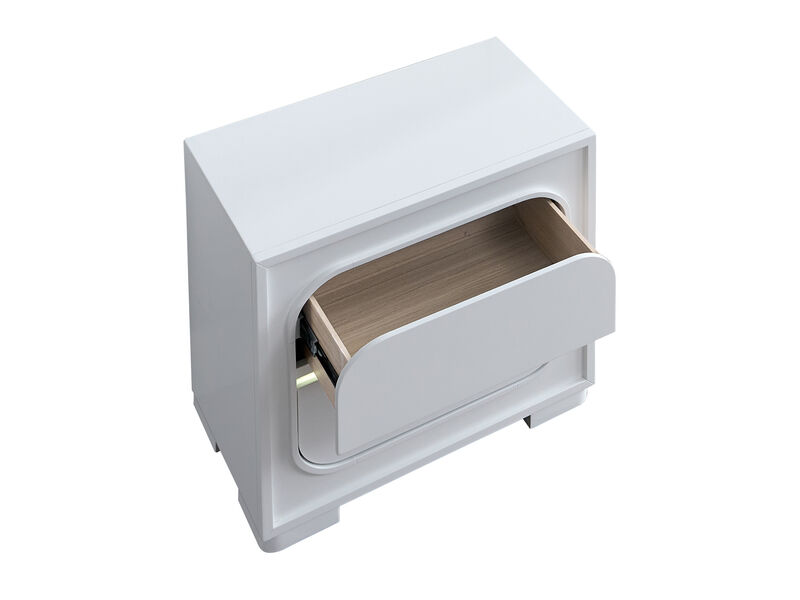 Milan White 2-Drawer 28 in. W Nightstand image number 2