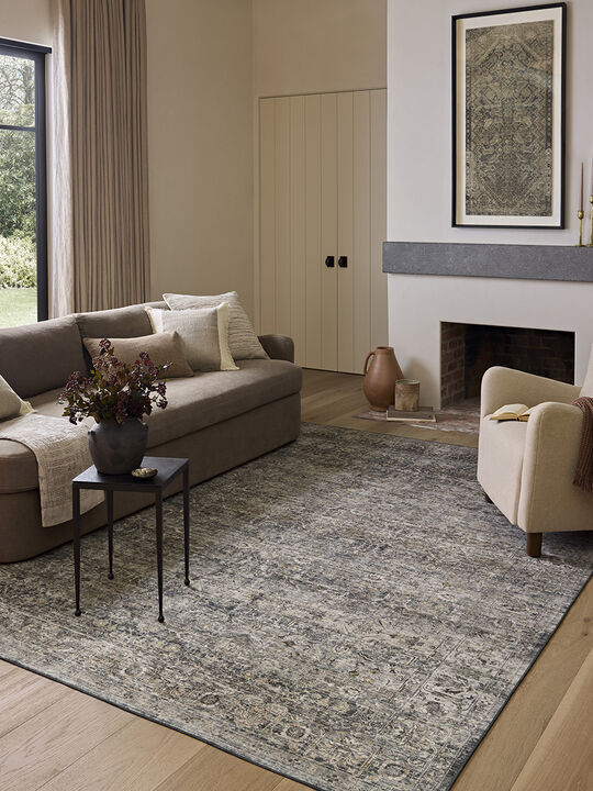 Josie JOS05 Dove/Gold 5' x 7'6" Machine Washable Rug by Amber Lewis x Loloi