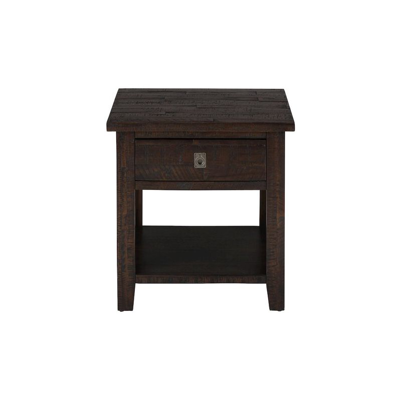Jofran Kona Grove Distressed Rustic Solid Acacia Square End Table