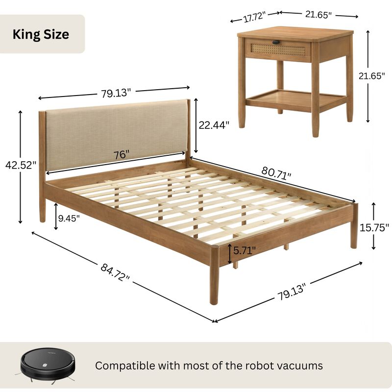 Ninnek 2-Piece Rubberwood Bedroom Set image number 9