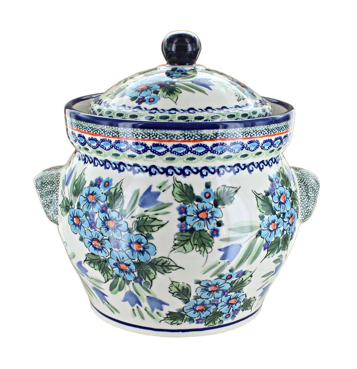 Blue Rose Polish Pottery Nature Large Container