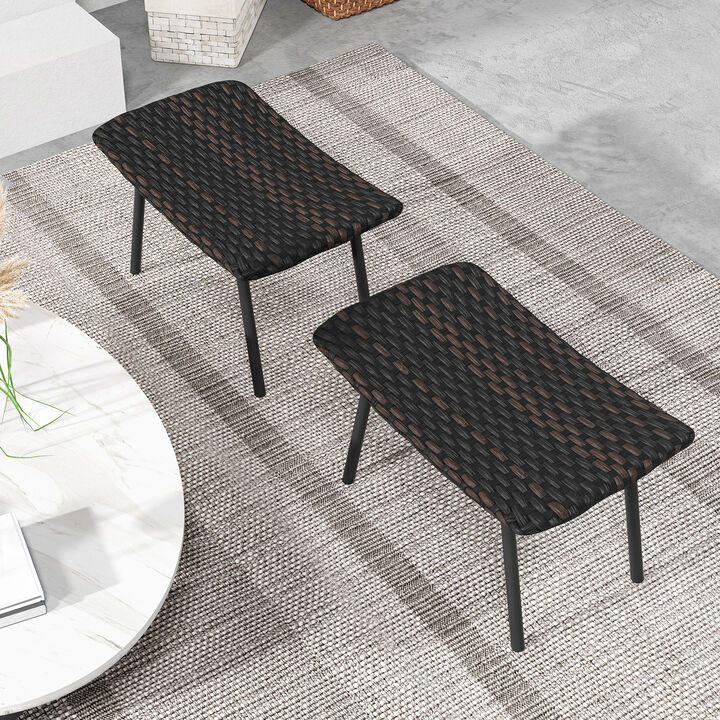 Outdoor Ottomans Set – Patio Footrest Seats for Relaxation and Comfort