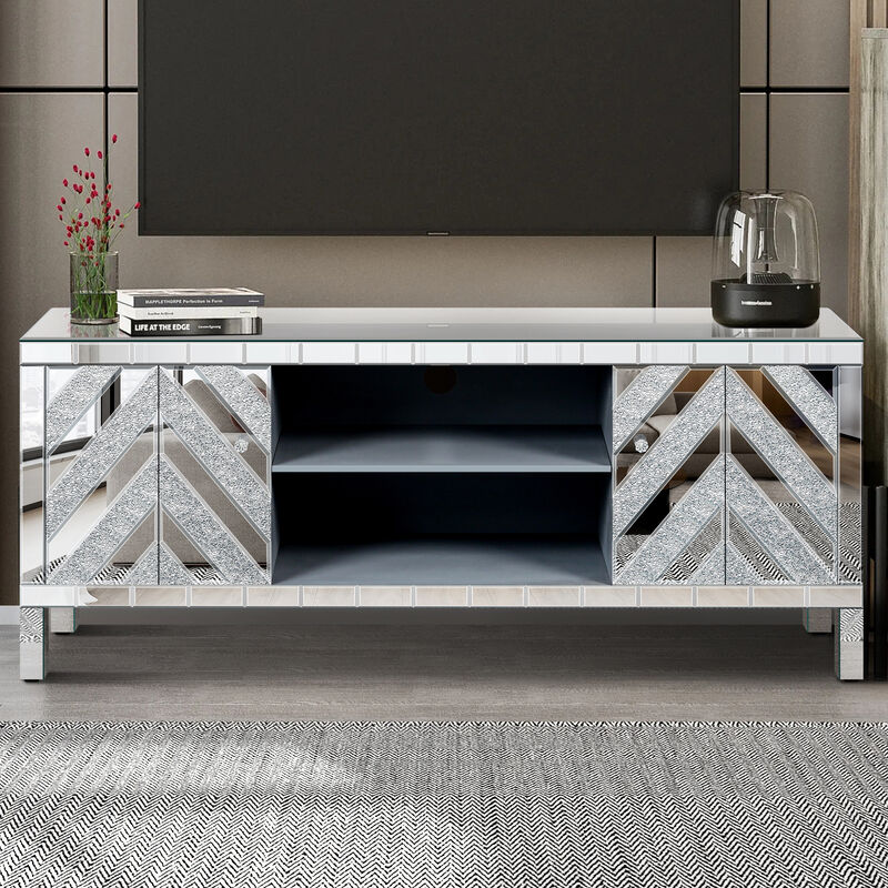 TATEUS Mirrored TV Stand image number 1