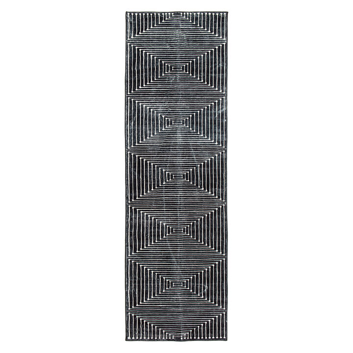 World Rug Gallery Bohemian Stripes Washable Non Slip Area Rug:  Stain & Fade-Resistant,  Low Pile,  Pet Friendly