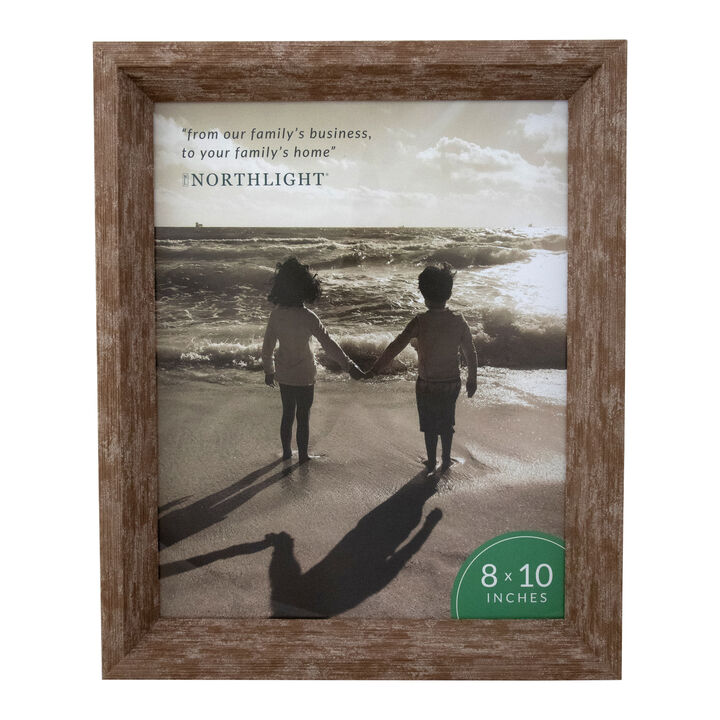 11.25" Classical Rectangular 8" x 10" Photo Picture Frame - Brown