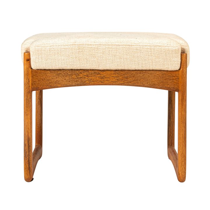 Mango Wood and Boucle Stool