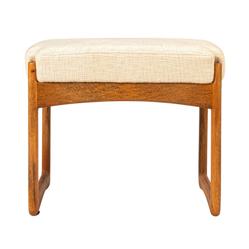 Mango Wood and Boucle Stool image number 1