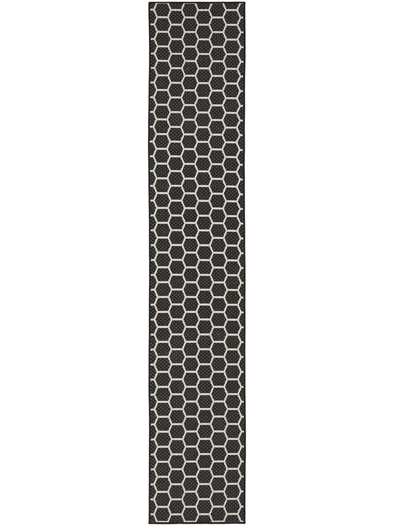 Twist Reversible TWS01 Black 2'2" x 12' Rug